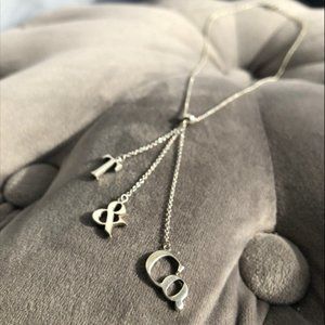 RETIRED Tiffany & Co Lariat T&Co Triple Drop Dangle Necklace